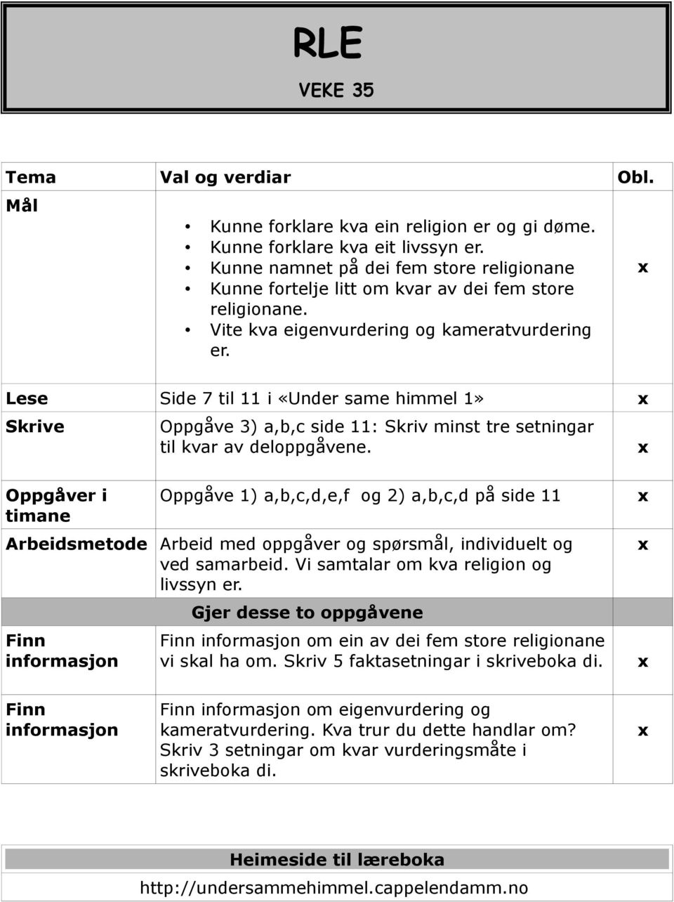 Lese Side 7 til 11 i «Under same himmel 1» Skrive Oppgåve 3) a,b,c side 11: Skriv minst tre setningar til kvar av deloppgåvene.