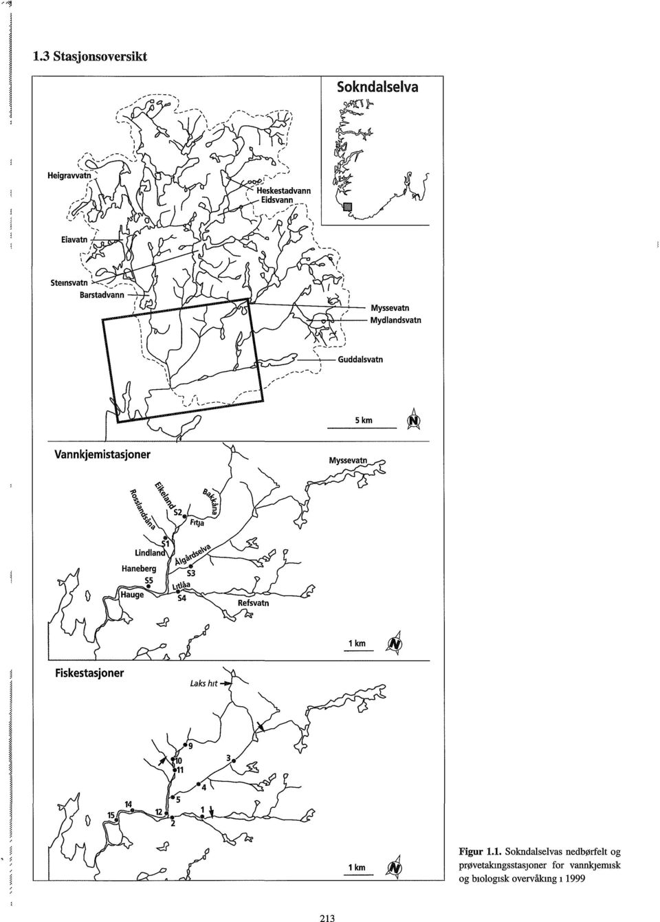 og prøvetakingsstasjoner for