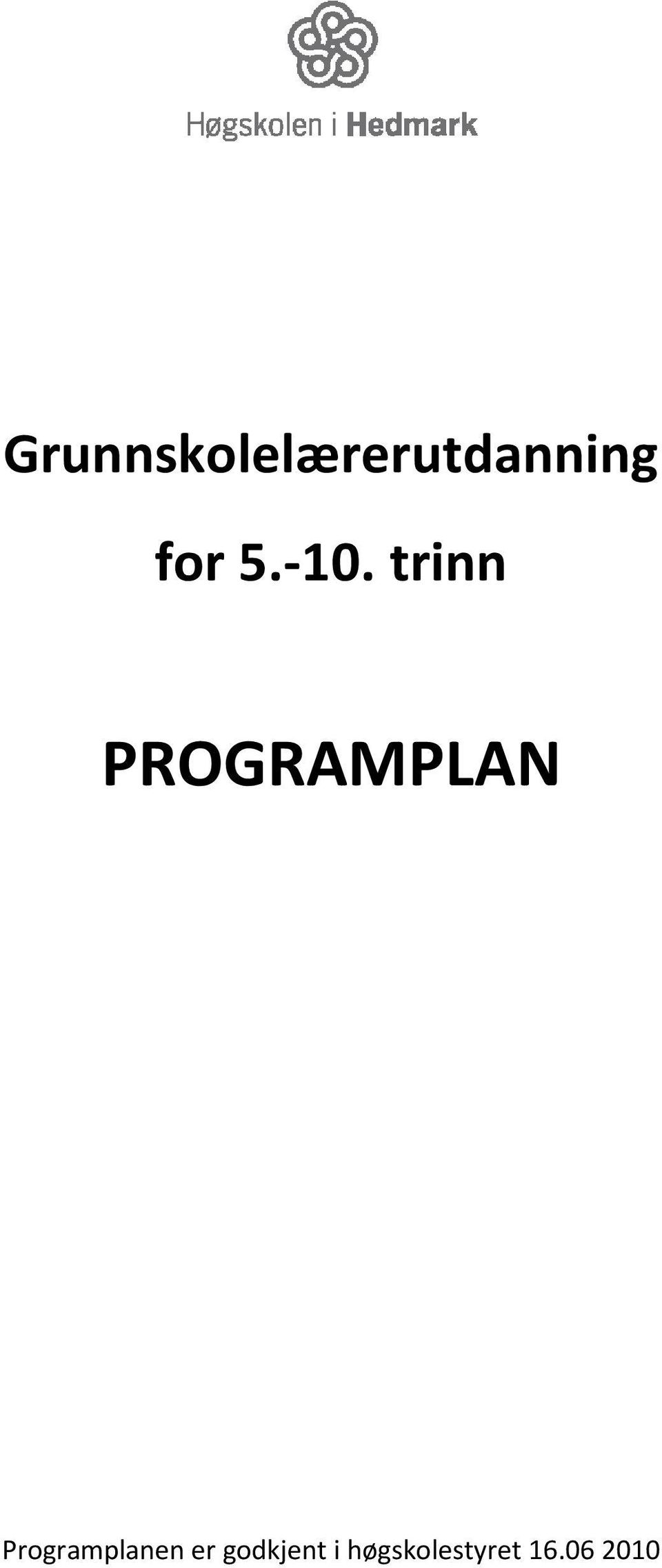 trinn PROGRAMPLAN