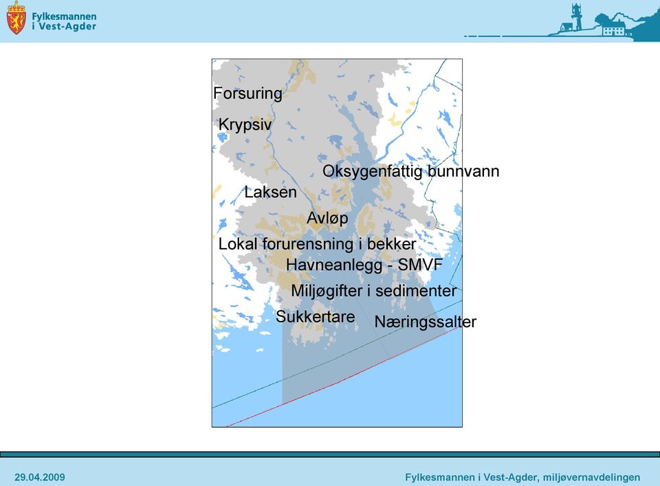 forurensning i bekker Havneanlegg -