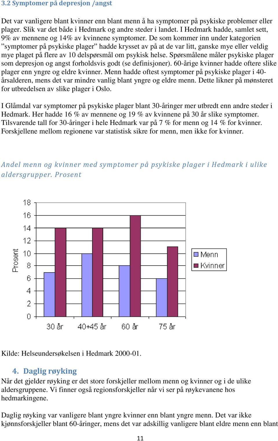 De som kommer inn under kategorien symptomer på psykiske plager hadde krysset av på at de var litt, ganske mye eller veldig mye plaget på flere av 10 delspørsmål om psykisk helse.