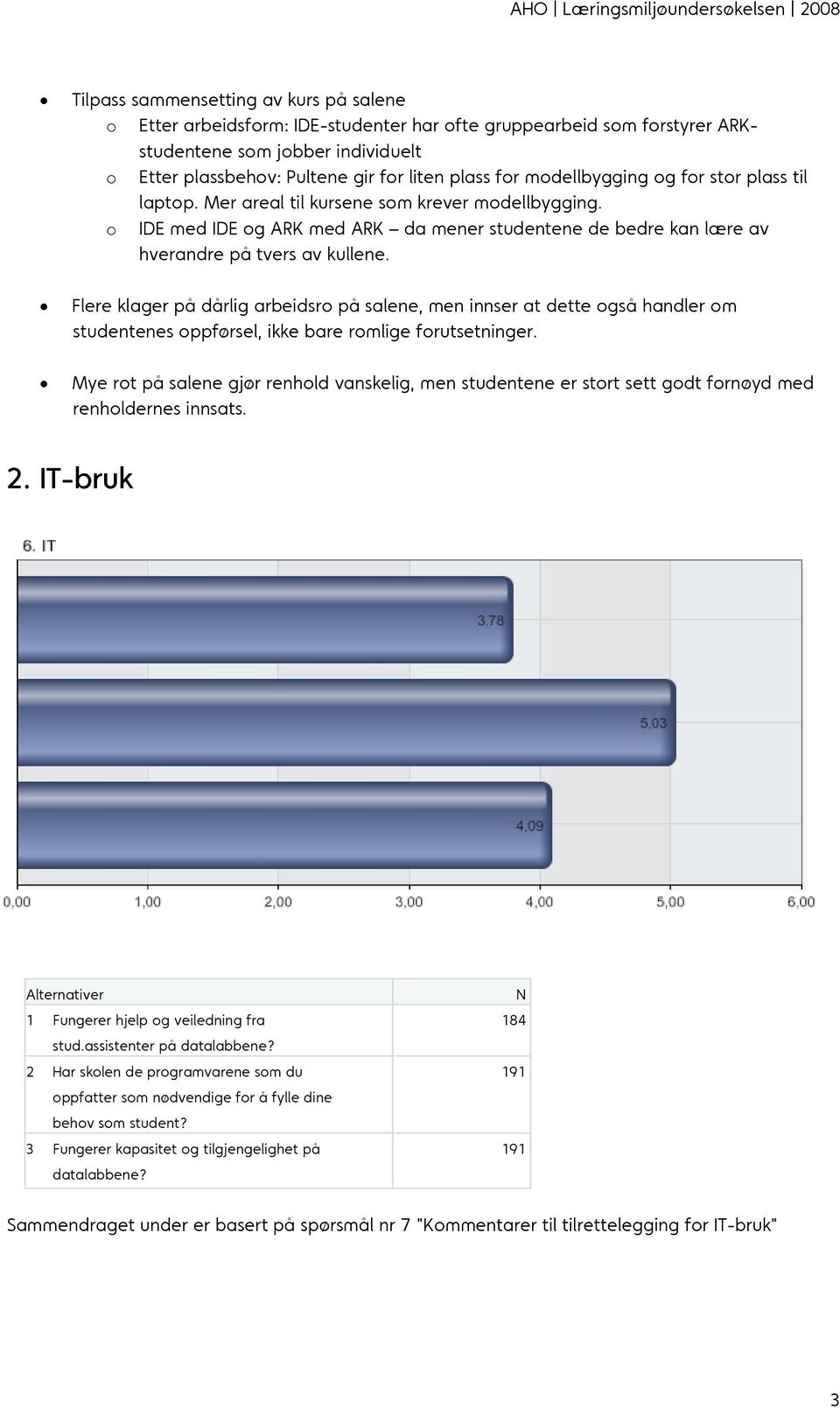 Flere klager på dårlig arbeidsro på salene, men innser at dette også handler om studentenes oppførsel, ikke bare romlige forutsetninger.