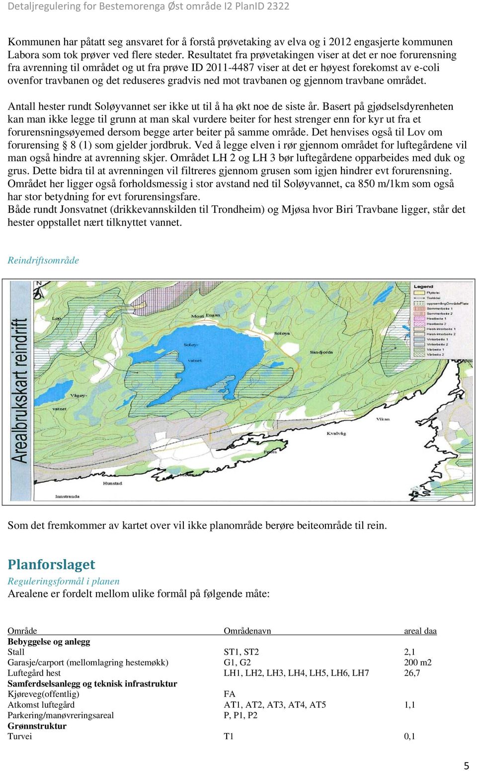 gradvis ned mot travbanen og gjennom travbane området. Antall hester rundt Soløyvannet ser ikke ut til å ha økt noe de siste år.