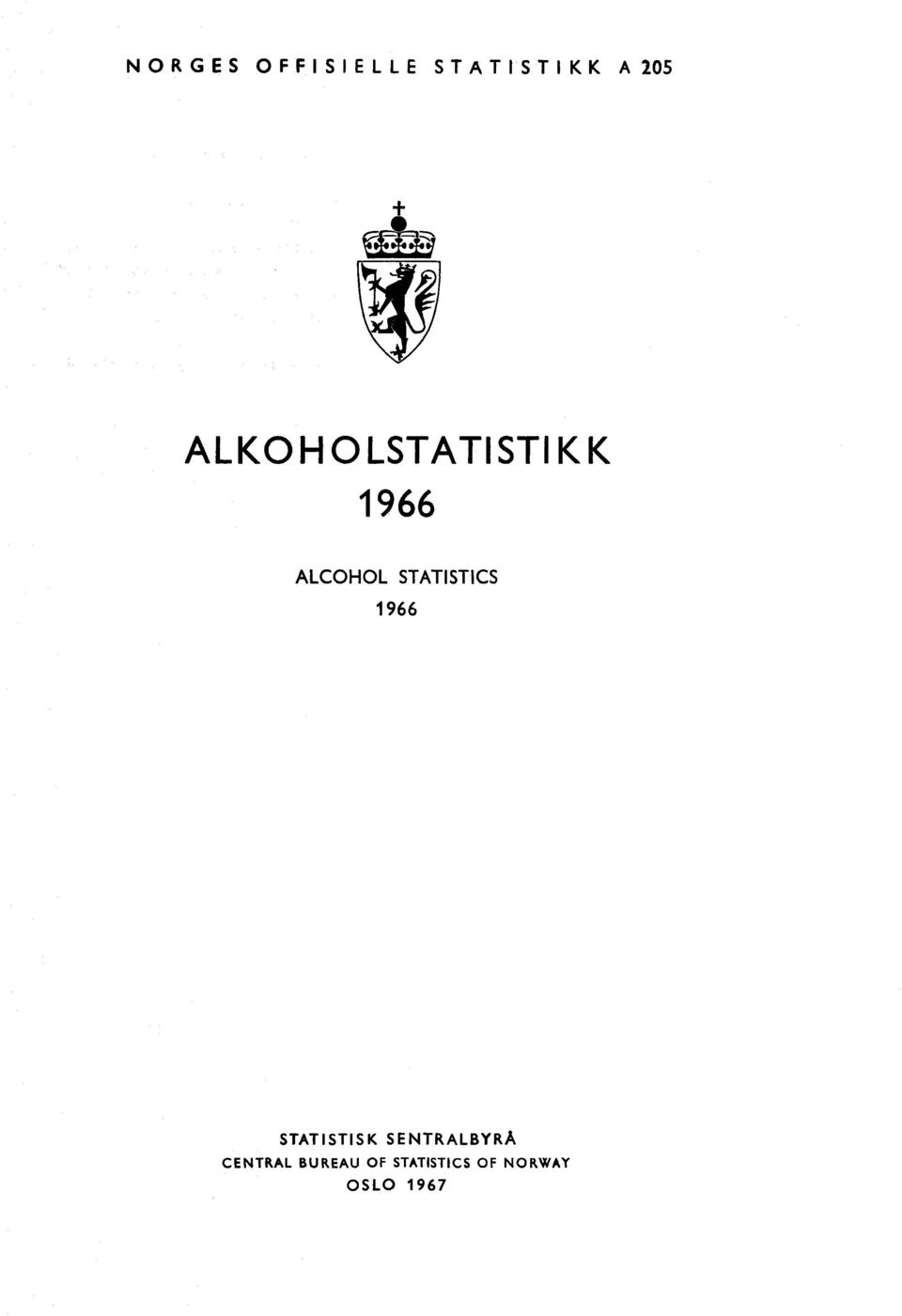 STATISTICS 1966 STATISTISK SENTRALBYRÅ