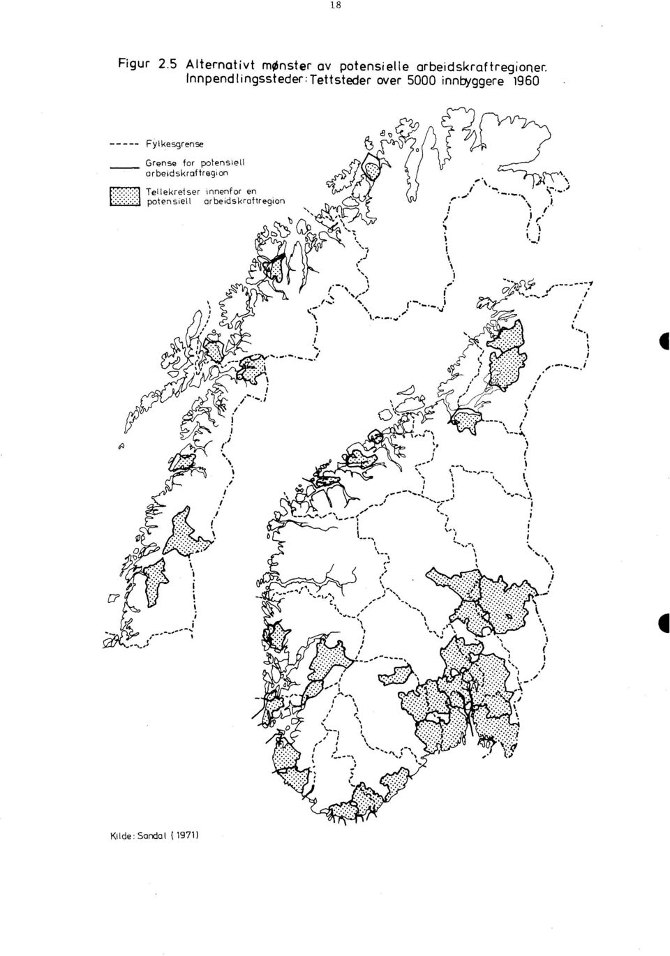 for potensiell arbeidskraftregion Tellekretser innenfor en potensiell