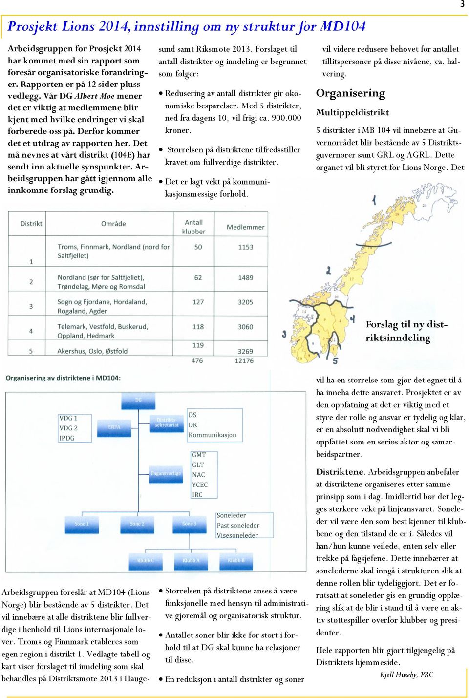 Det må nevnes at vårt distrikt (104E) har sendt inn aktuelle synspunkter. Arbeidsgruppen har gått igjennom alle innkomne forslag grundig.