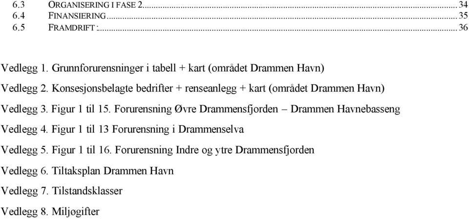 Konsesjonsbelagte bedrifter + renseanlegg + kart (området Drammen Havn) Vedlegg 3. Figur 1 til 15.