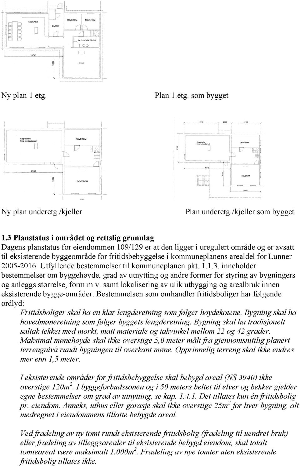 kommuneplanens arealdel for Lunner 2005-2016. Utfyllende bestemmelser til kommuneplanen pkt. 1.1.3.