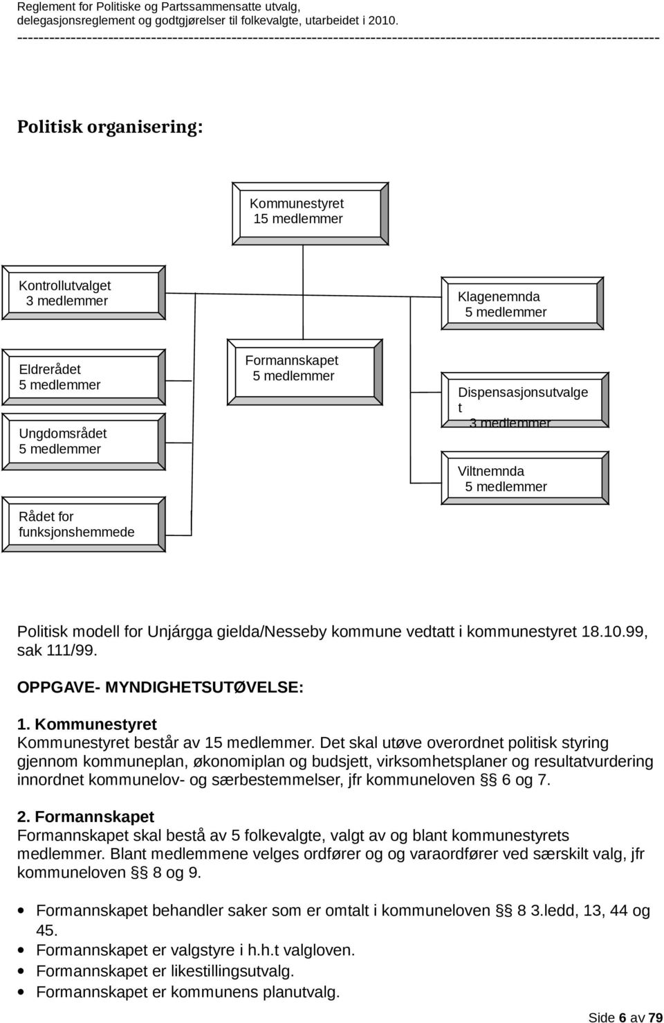 Kommunestyret Kommunestyret består av 15 medlemmer.