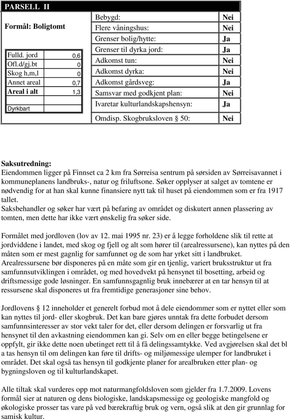 plan: Ivaretar kulturlandskapshensyn: Omdisp.