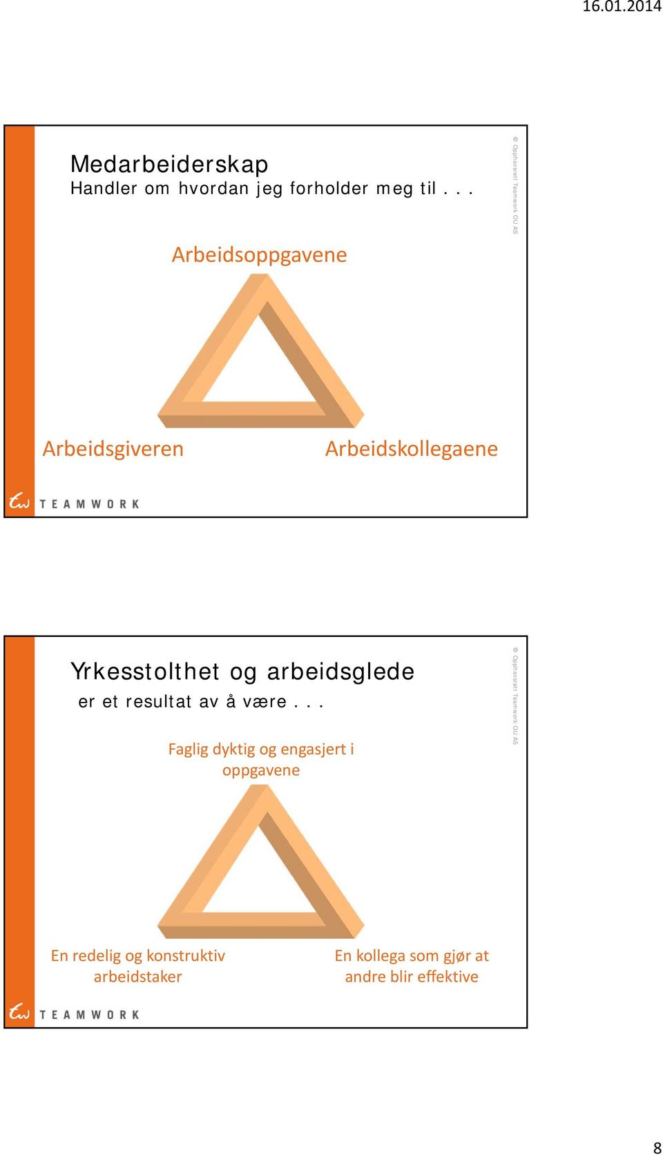 arbeidsglede er et resultat av å være.