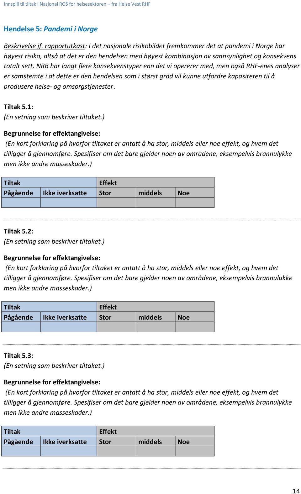 kombinasjon av sannsynlighet og konsekvens totalt sett.