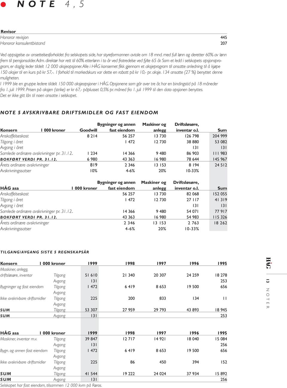 Som et ledd i selskapets opsjonsprogram, er daglig leder tildelt 12 000 aksjeopsjoner.