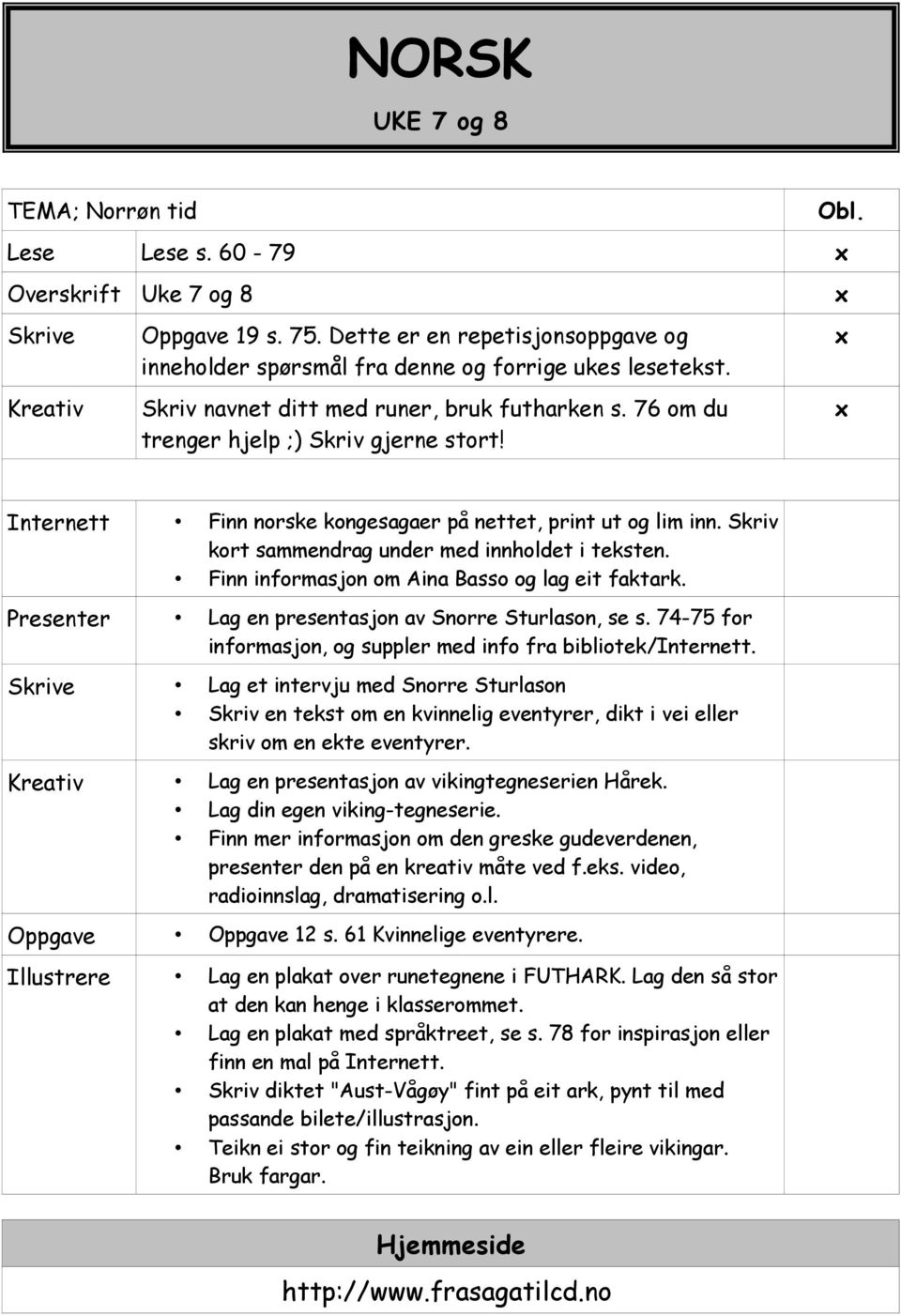 Skriv kort sammendrag under med innholdet i teksten. Finn informasjon om Aina Basso og lag eit faktark. Presenter Lag en presentasjon av Snorre Sturlason, se s.