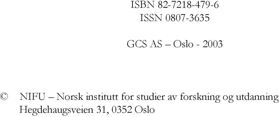 institutt for studier av forskning