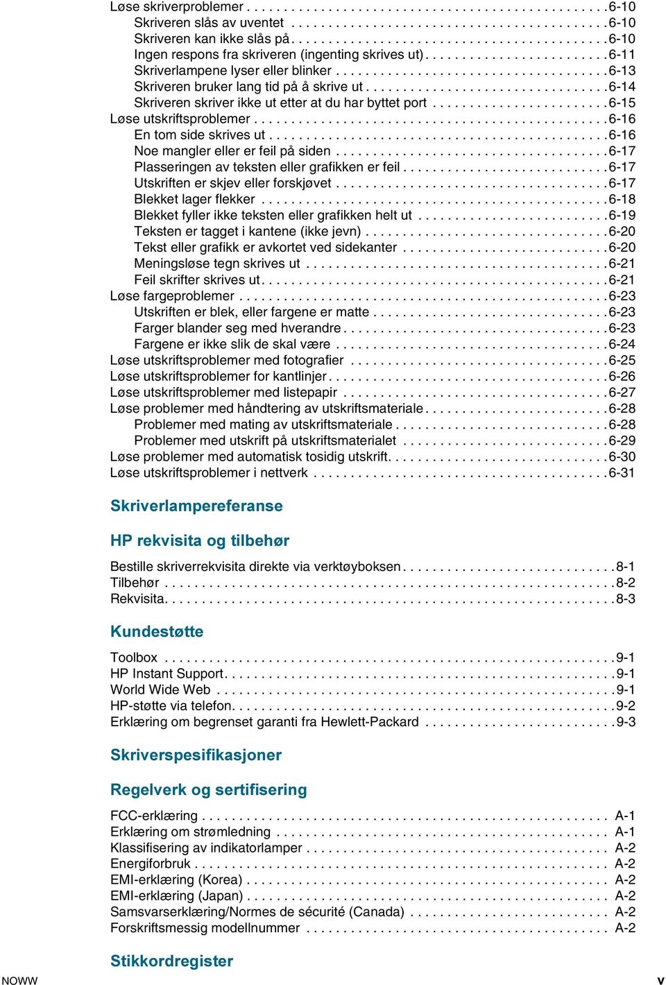 ....................................6-13 Skriveren bruker lang tid på å skrive ut.................................6-14 Skriveren skriver ikke ut etter at du har byttet port.