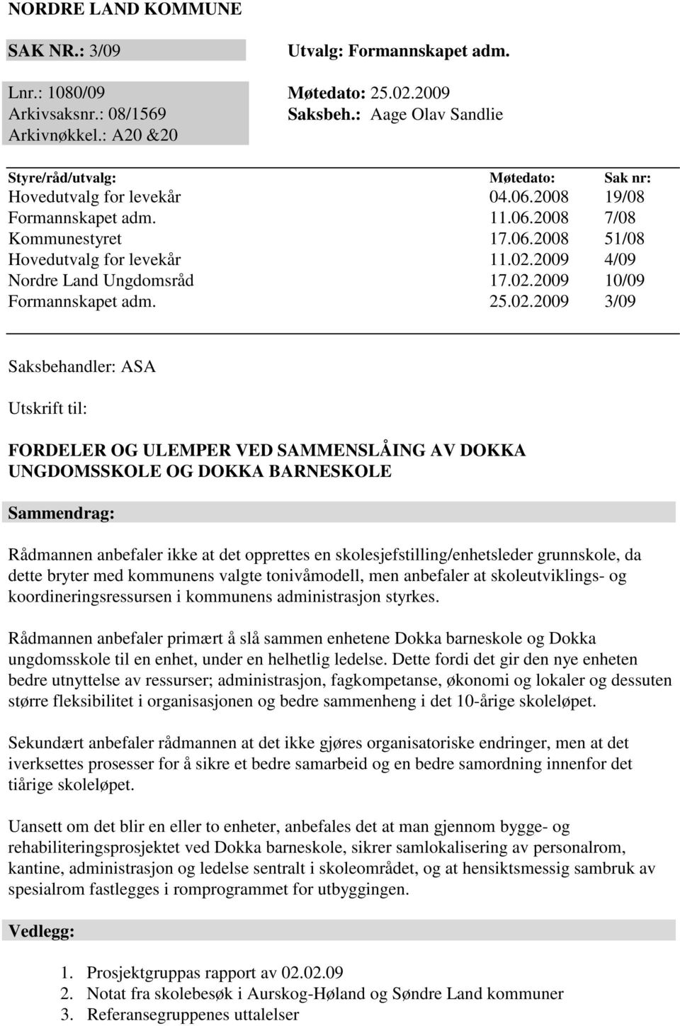 2009 4/09 Nordre Land Ungdomsråd 17.02.