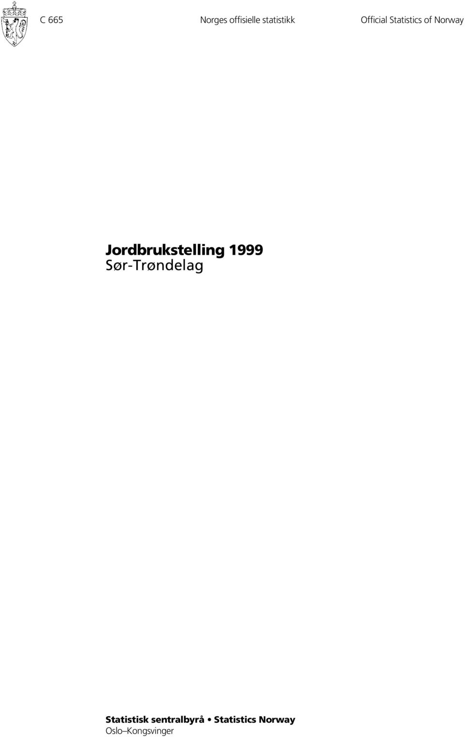 Jordbrukstelling 1999 Sør-Trøndelag