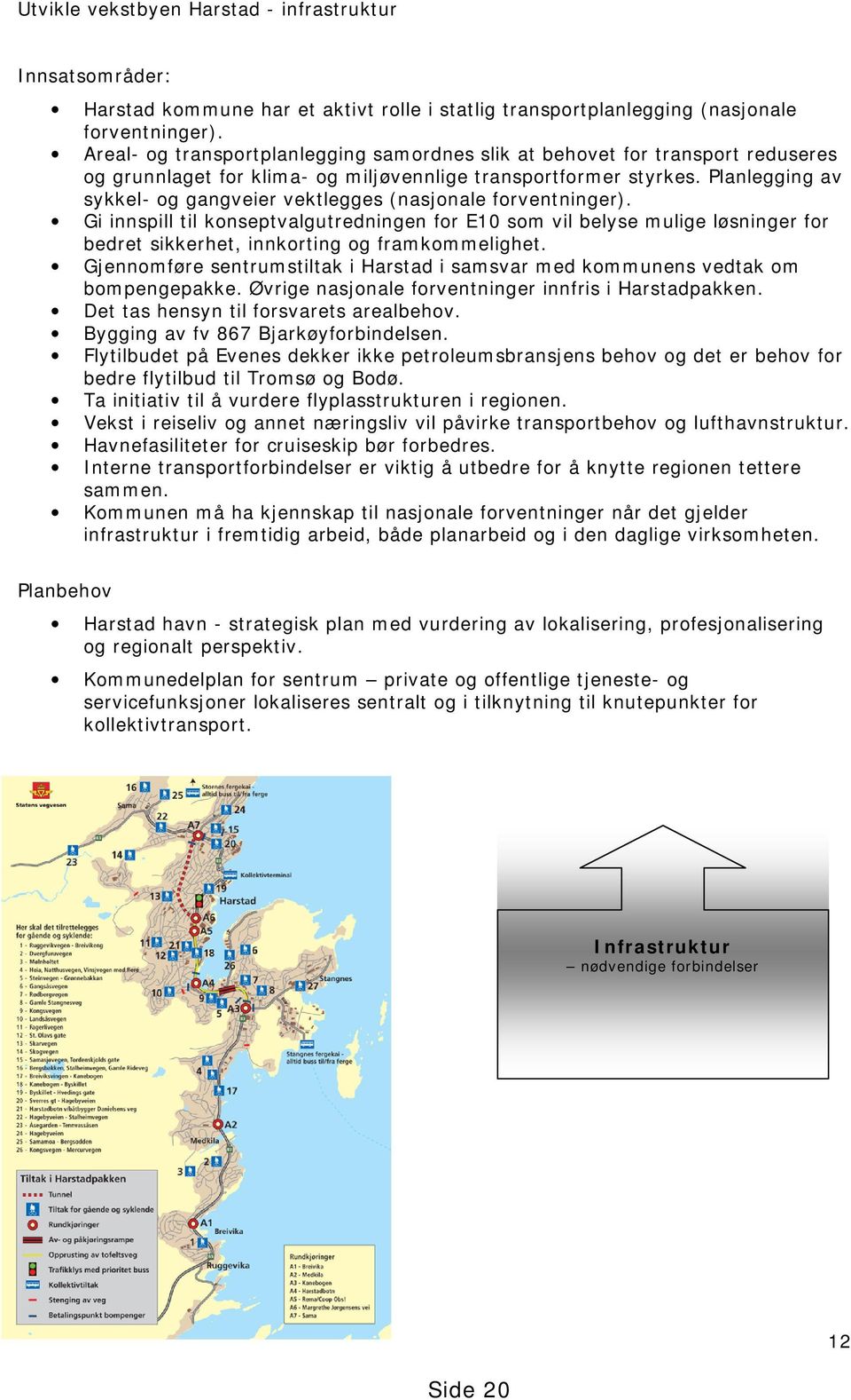 Planlegging av sykkel- og gangveier vektlegges (nasjonale forventninger).