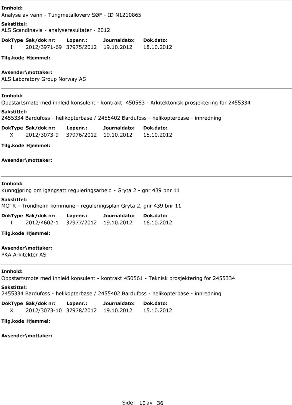 2012 Kunngjøring om igangsatt reguleringsarbeid - Gryta 2 - gnr 439 bnr 11 MOTR - Trondheim kommune - reguleringsplan Gryta 2, gnr 439 bnr 11 2012/4602-1 37977/2012 16.10.