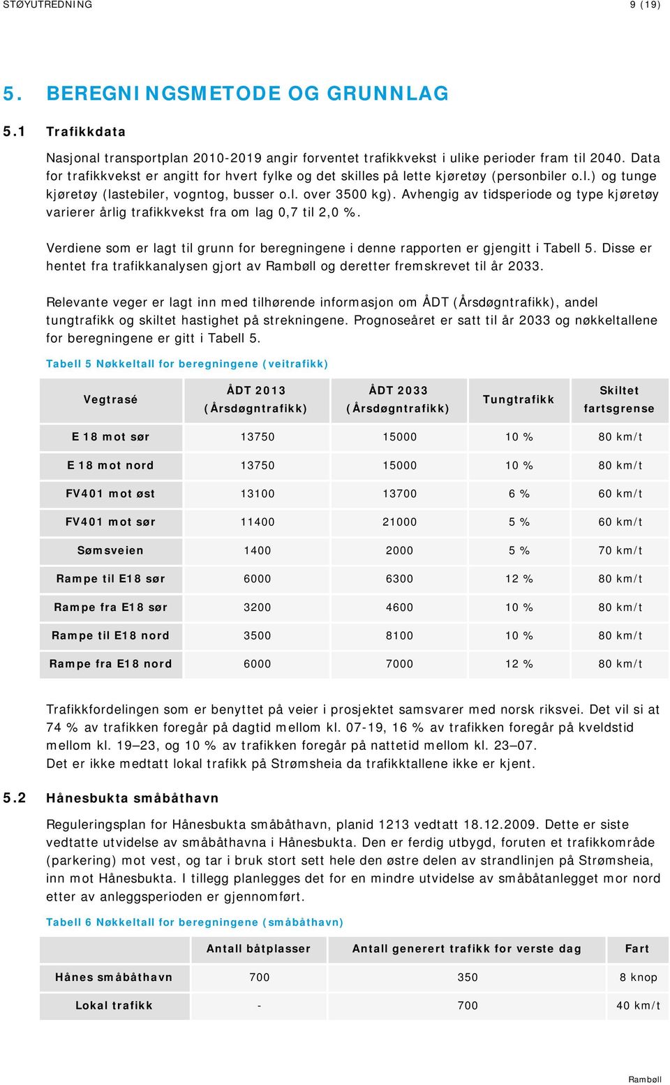 Avhengig av tidsperiode og type kjøretøy varierer årlig trafikkvekst fra om lag 0,7 til 2,0 %. Verdiene som er lagt til grunn for beregningene i denne rapporten er gjengitt i Tabell 5.