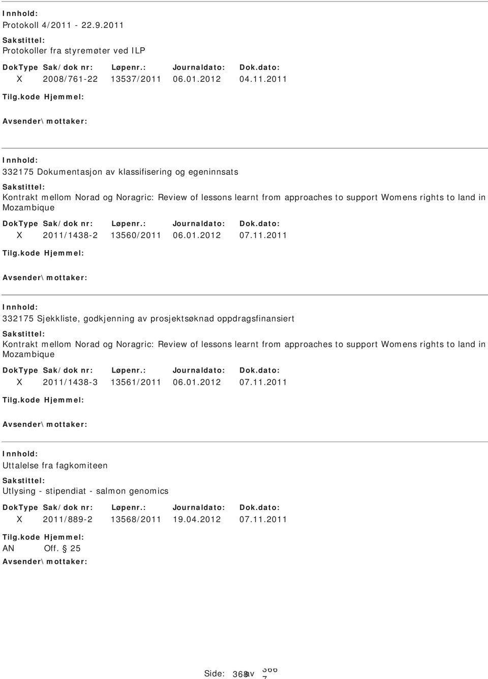 rotokoller fra styremøter ved L 2008/61-22 1353/2011 