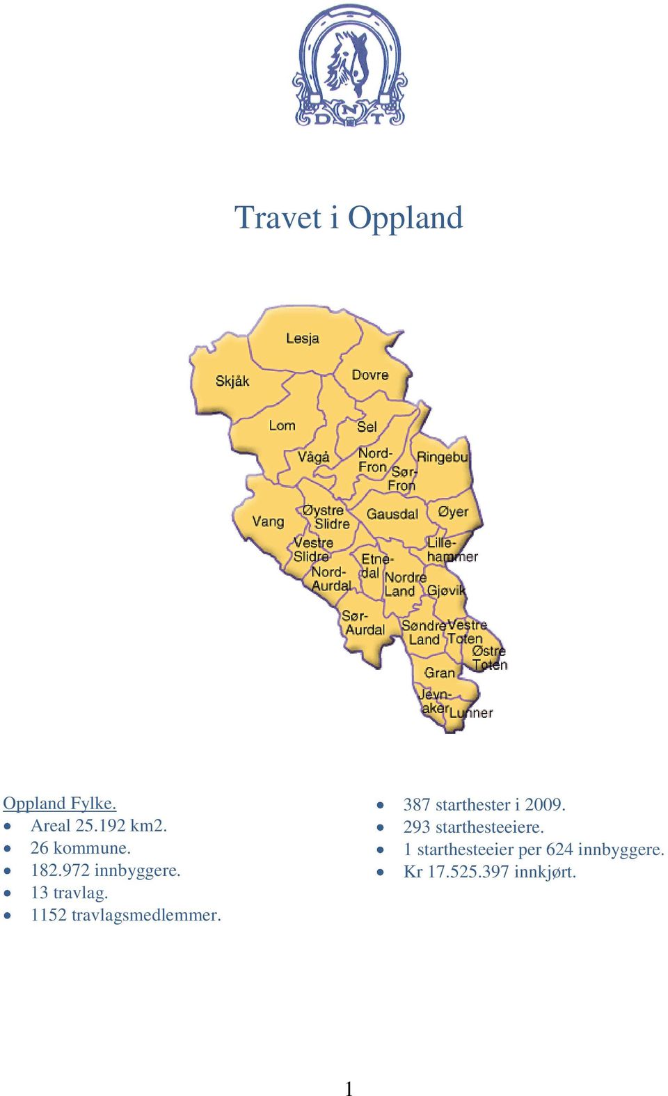 1152 travlagsmedlemmer. 387 starthester i 2009.