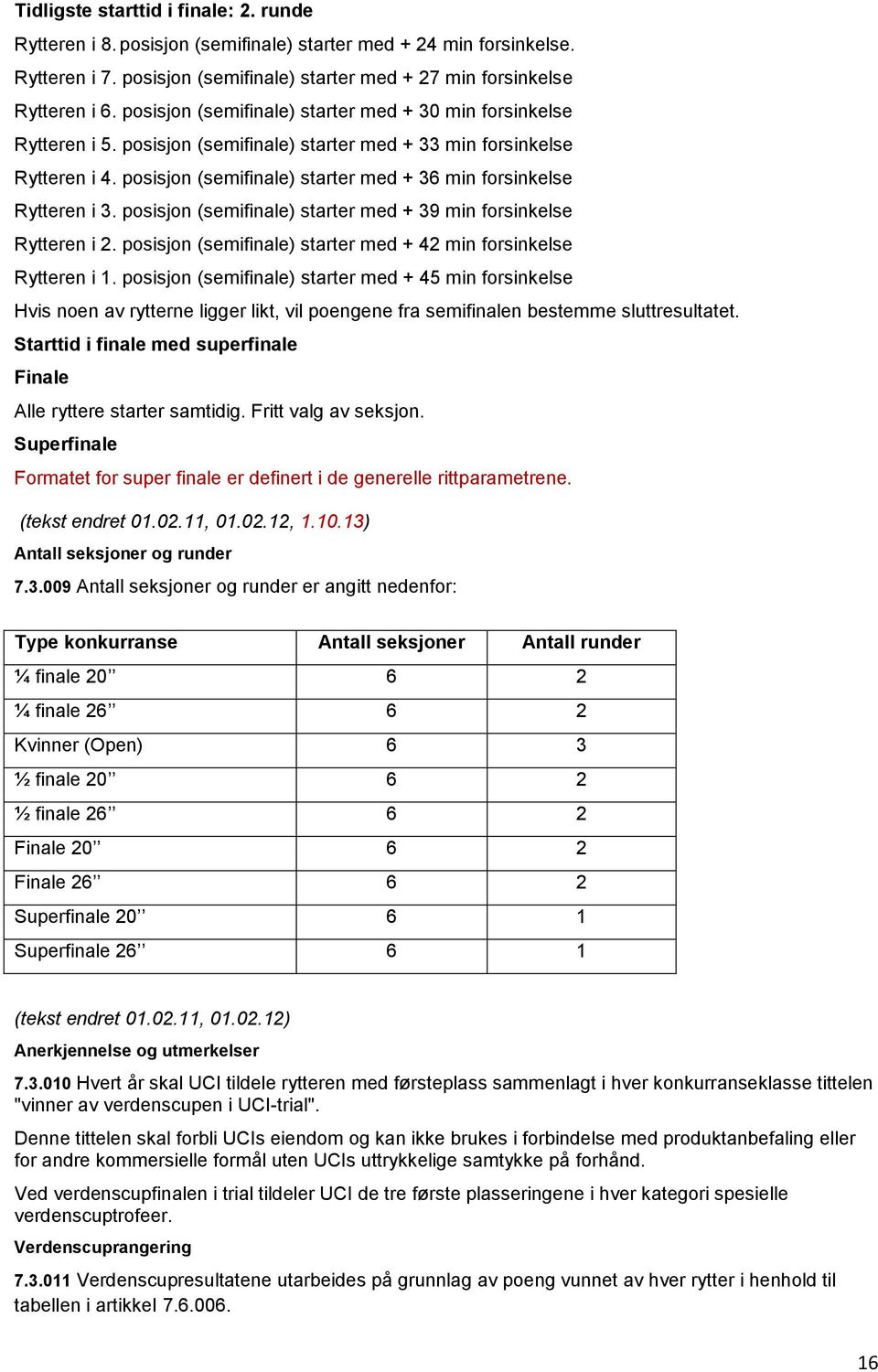 posisjon (semifinale) starter med + 36 min forsinkelse Rytteren i 3. posisjon (semifinale) starter med + 39 min forsinkelse Rytteren i 2.