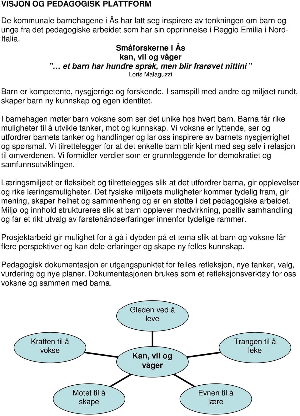 I samspill med andre g miljøet rundt, skaper barn ny kunnskap g egen identitet. I barnehagen møter barn vksne sm ser det unike hs hvert barn.