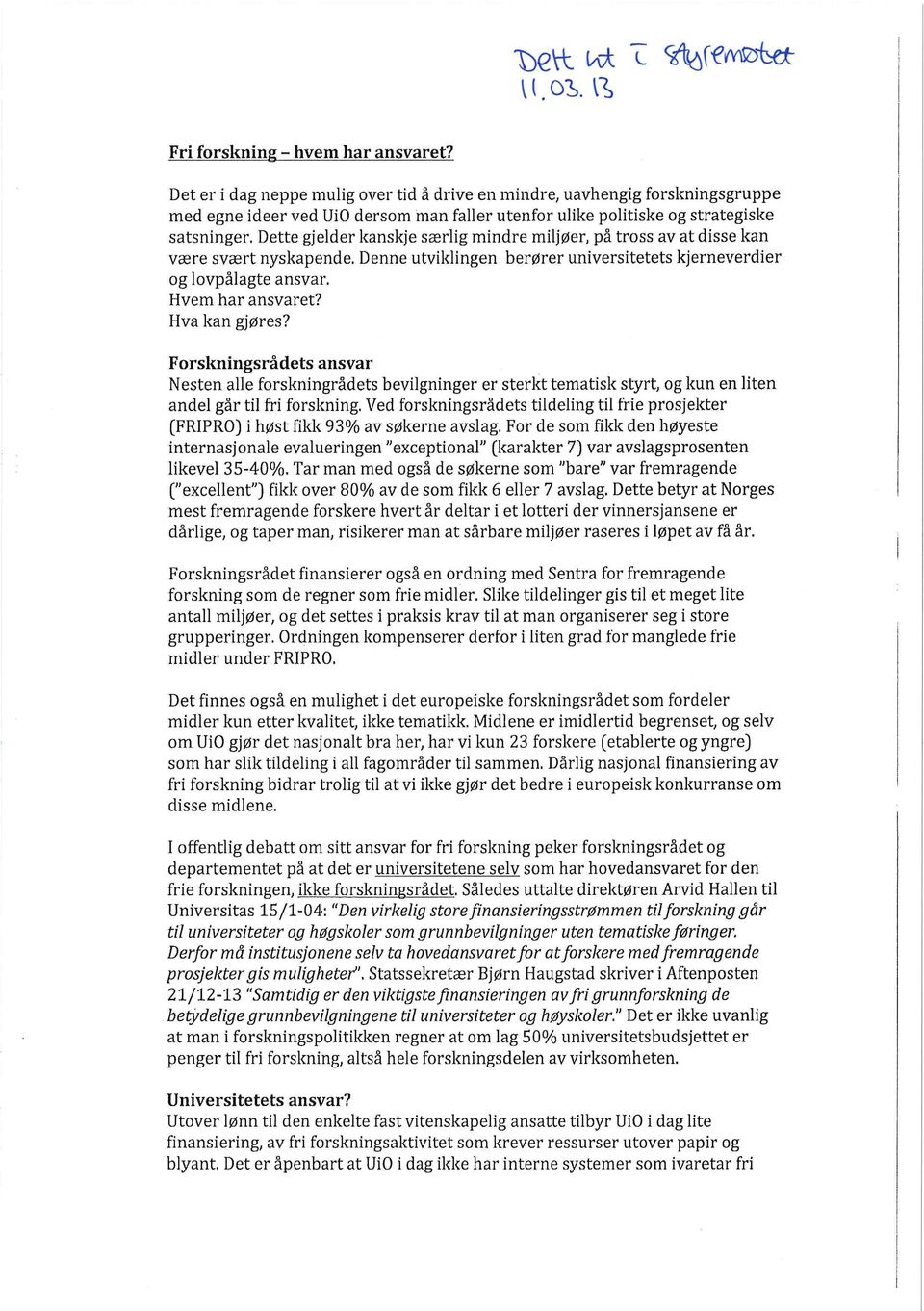 UiO : Universitetet i Oslo Universitetsdirektøren - PDF Free Download