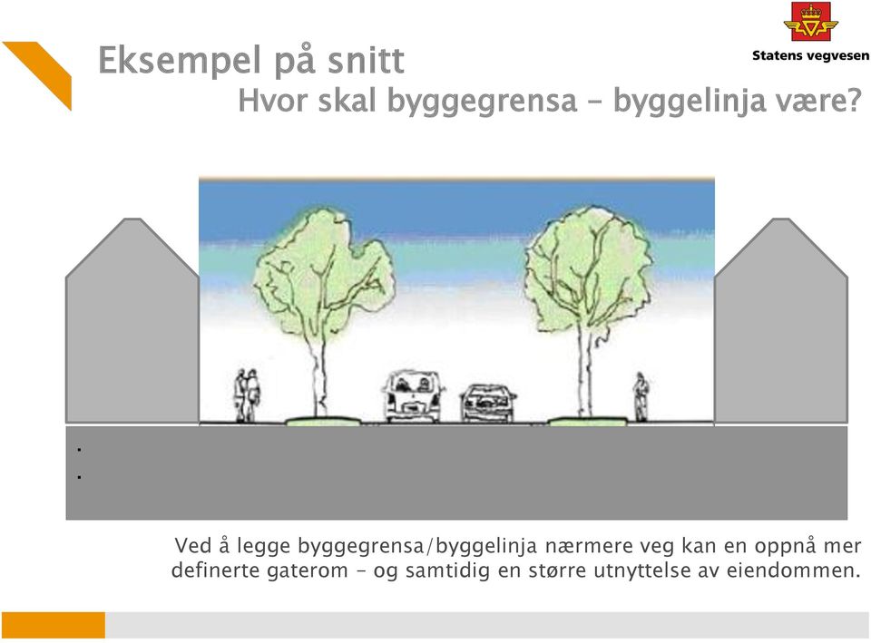 .. Ved å legge byggegrensa/byggelinja nærmere