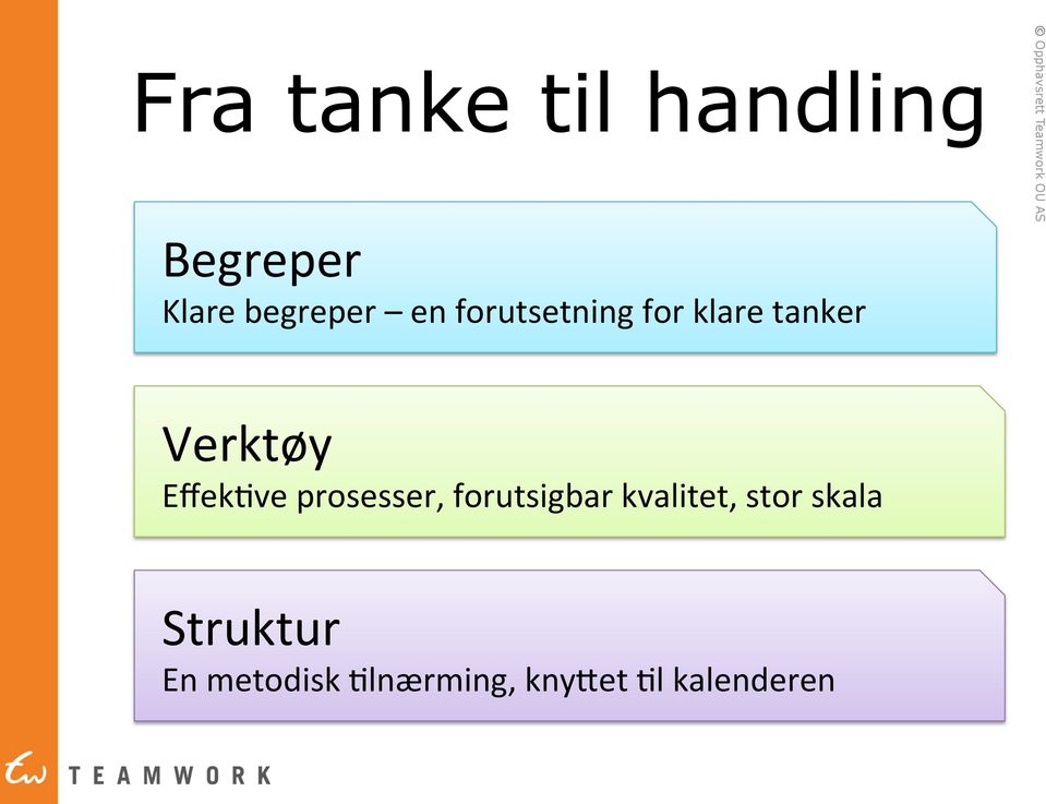 Effek6ve prosesser, forutsigbar kvalitet, stor