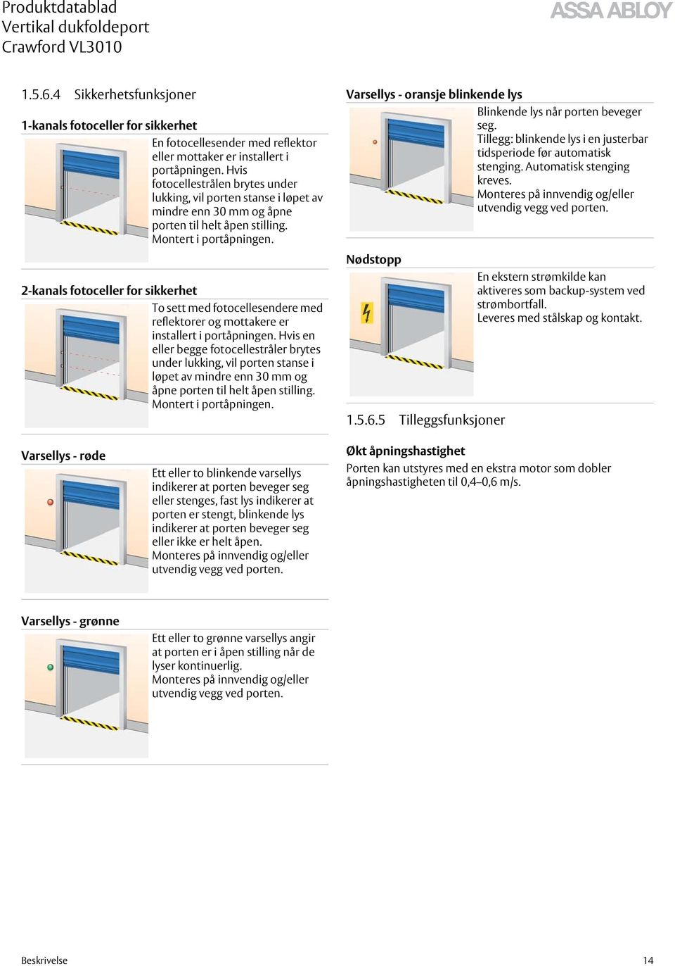 2-kanals fotoceller for sikkerhet To sett med fotocellesendere med reflektorer og mottakere er installert i portåpningen.