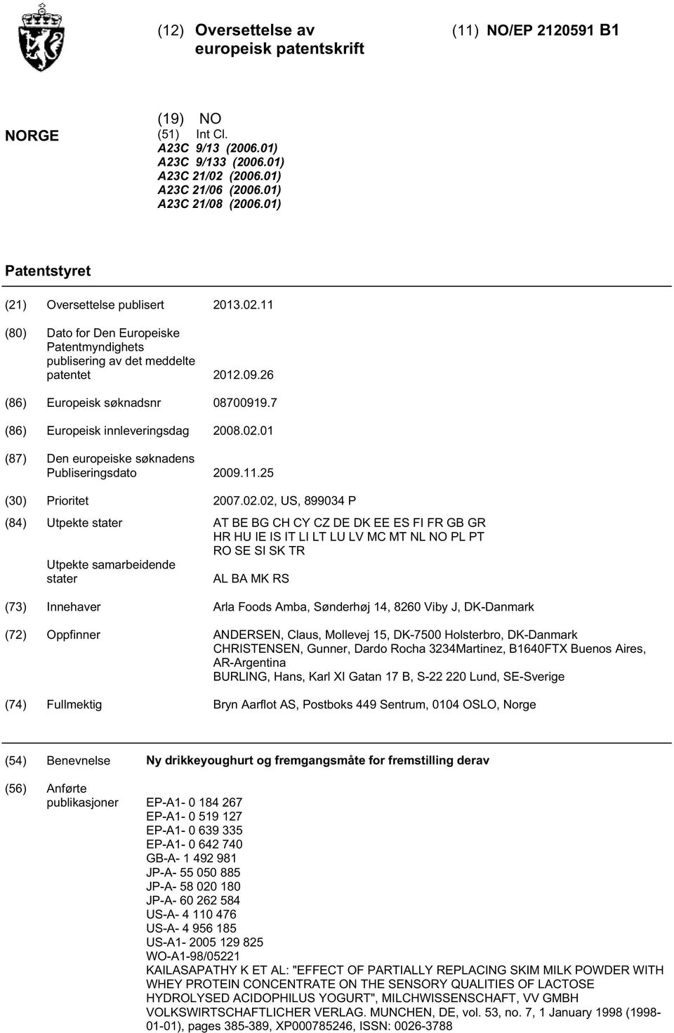 7 (86) Europeisk innleveringsdag 08.02.