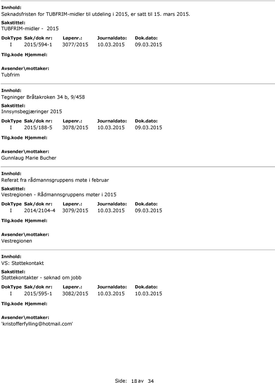 3078/2015 Gunnlaug Marie Bucher Referat fra rådmannsgruppens møte i februar Vestregionen - Rådmannsgruppens møter i