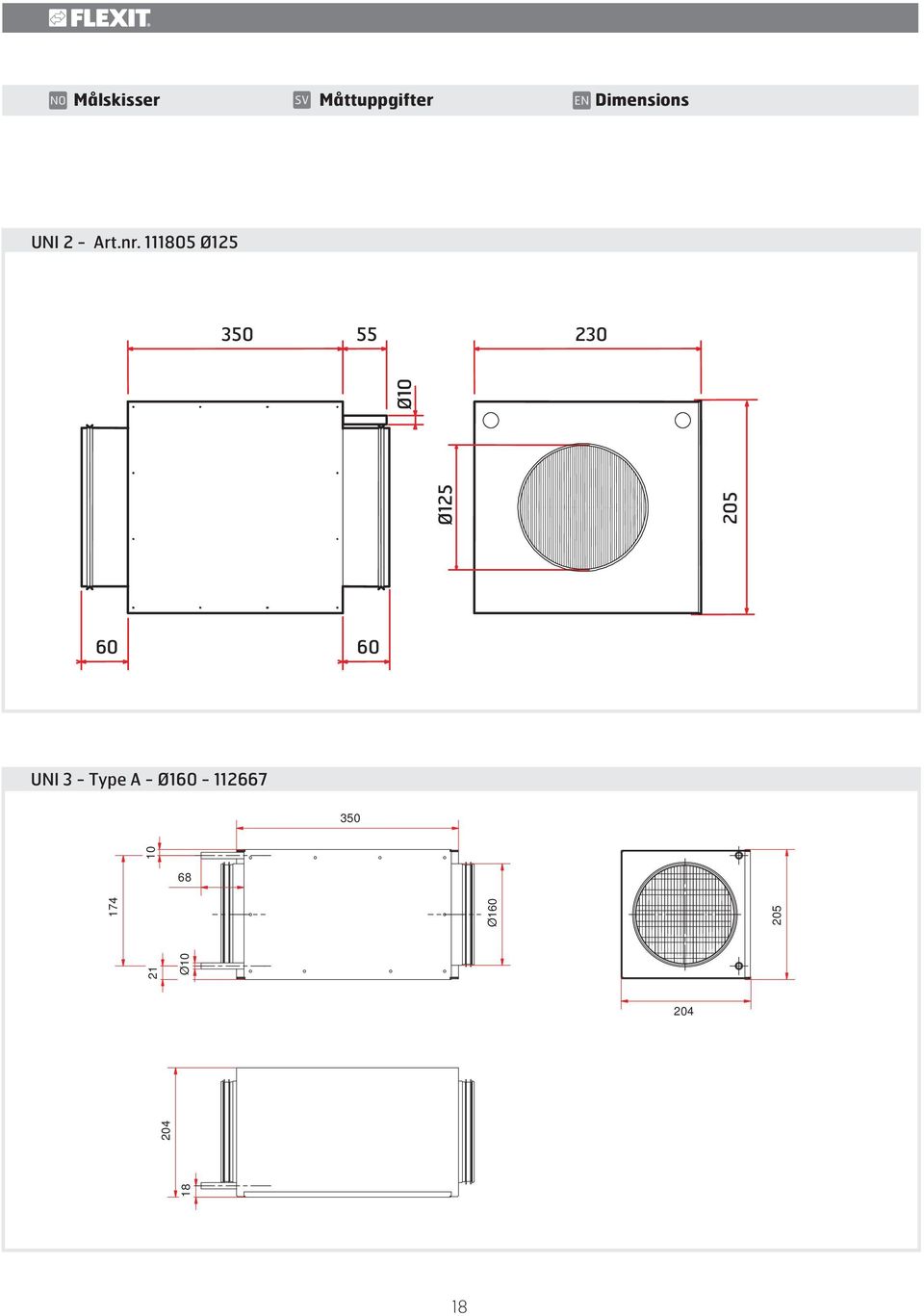 111805 Ø125 350 55 230 Ø125 205 Ø10 60 60