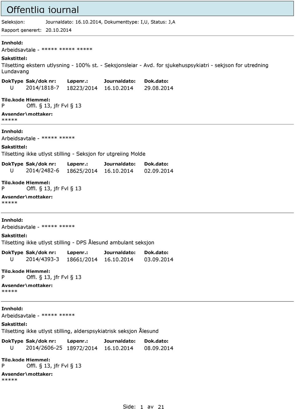 for sjukehuspsykiatri - sekjson for utredning Lundavang 2014/1818-7 18223/2014 29.08.