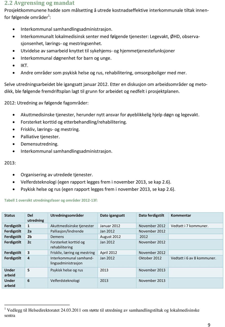 Utvidelse av samarbeid knyttet til sykehjems- og hjemmetjenestefunksjoner Interkommunal døgnenhet for barn og unge. IKT. Andre områder som psykisk helse og rus, rehabilitering, omsorgsboliger med mer.