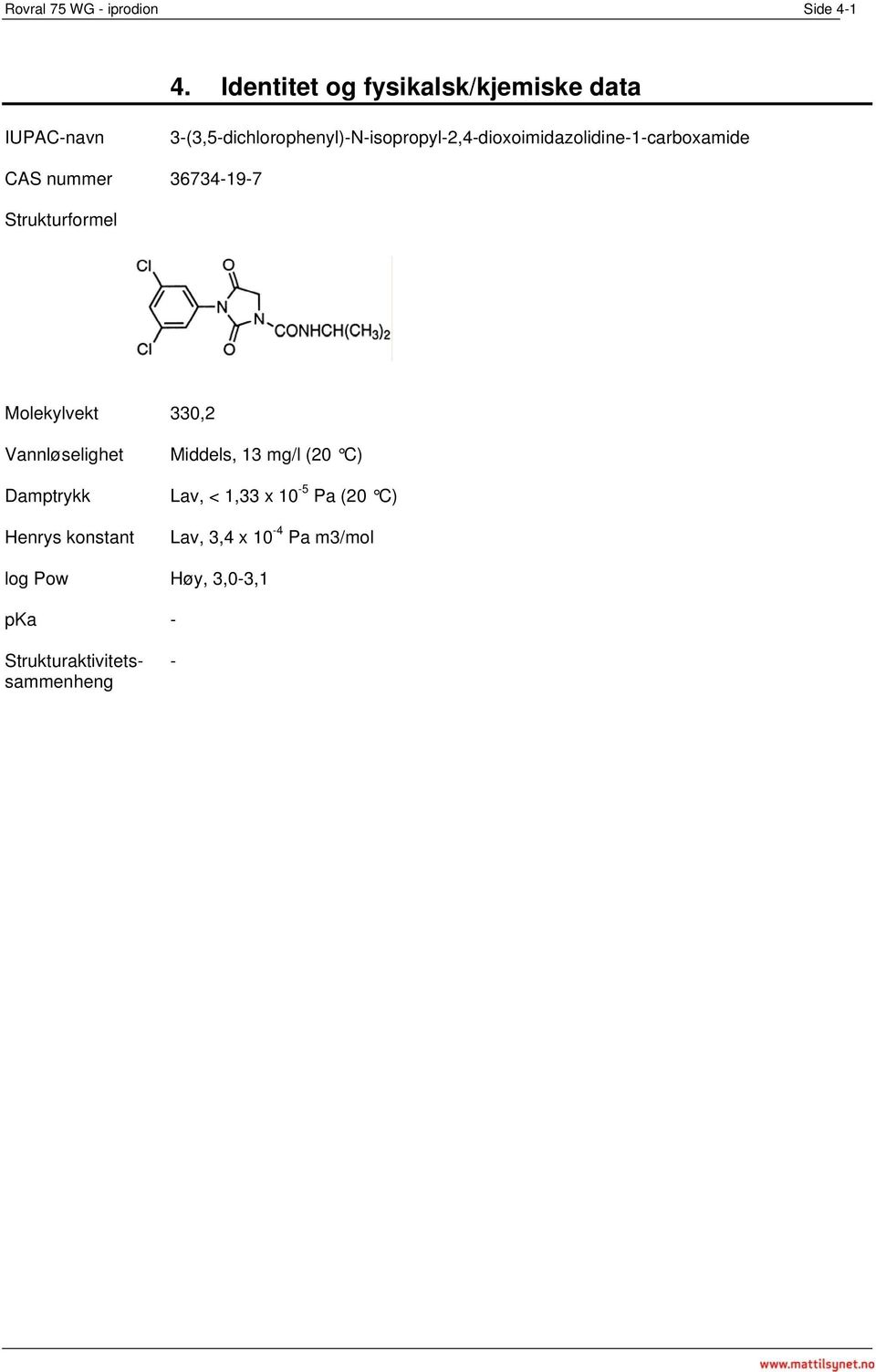 3-(3,5-dichlorophenyl)-N-isopropyl-2,4-dioxoimidazolidine-1-carboxamide CAS nummer 36734-19-7