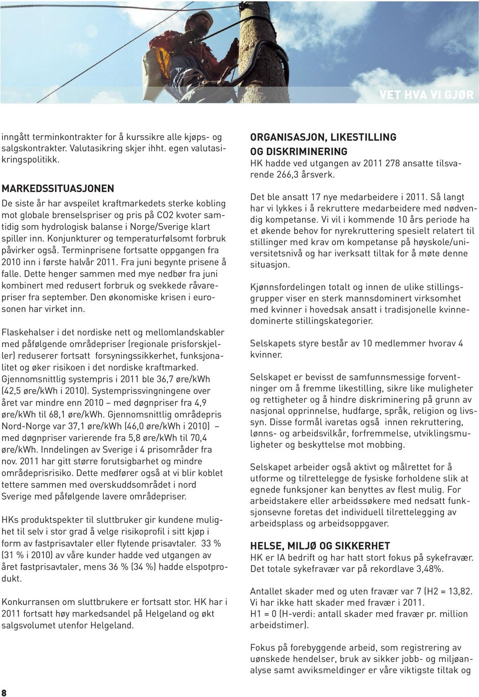 Konjunkturer og temperaturfølsomt forbruk påvirker også. Terminprisene fortsatte oppgangen fra 2010 inn i første halvår 2011. Fra juni begynte prisene å falle.