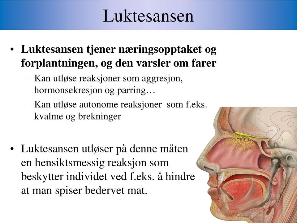 autonome reaksjoner som f.eks.