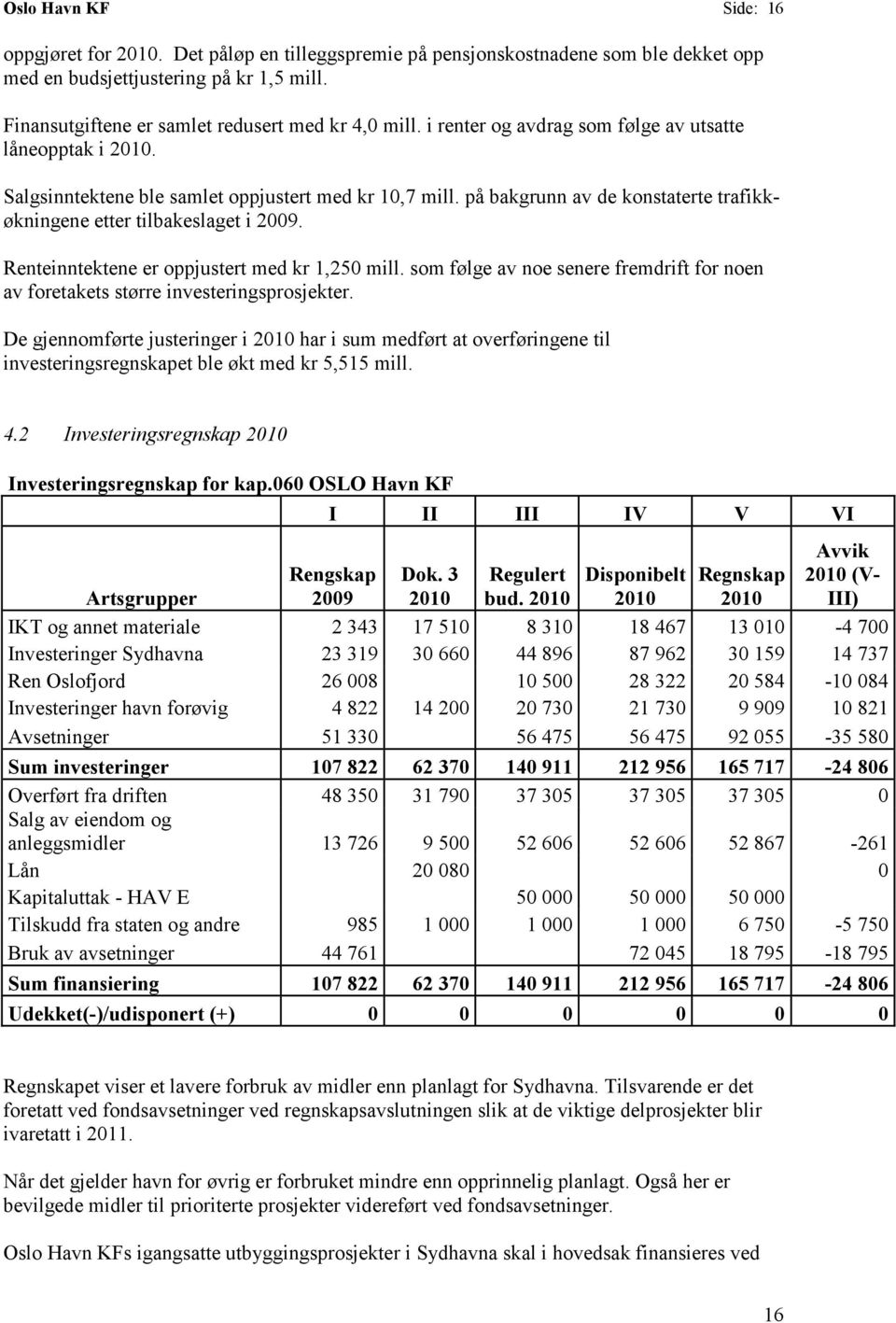 på bakgrunn av de konstaterte trafikkøkningene etter tilbakeslaget i 2009. Renteinntektene er oppjustert med kr 1,250 mill.