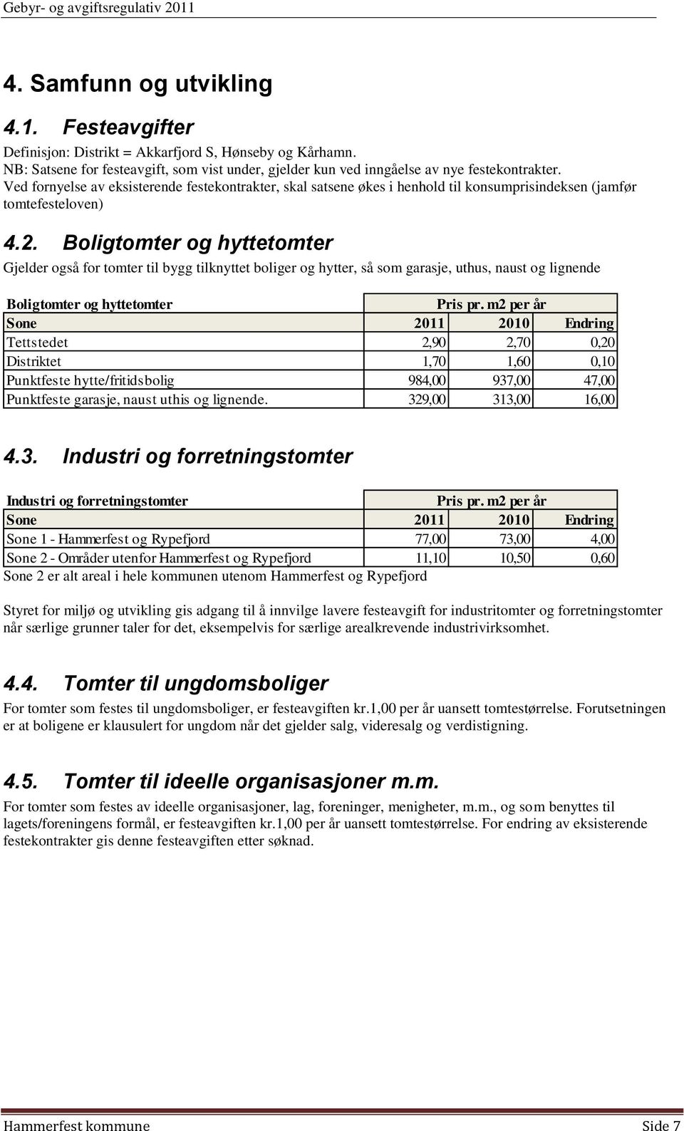 Boligtomter og hyttetomter Gjelder også for tomter til bygg tilknyttet boliger og hytter, så som garasje, uthus, naust og lignende Boligtomter og hyttetomter Pris pr.