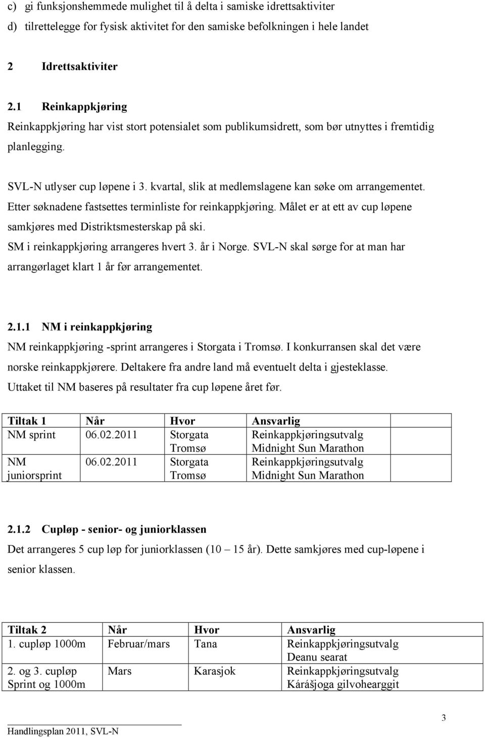 kvartal, slik at medlemslagene kan søke om arrangementet. Etter søknadene fastsettes terminliste for reinkappkjøring. Målet er at ett av cup løpene samkjøres med Distriktsmesterskap på ski.