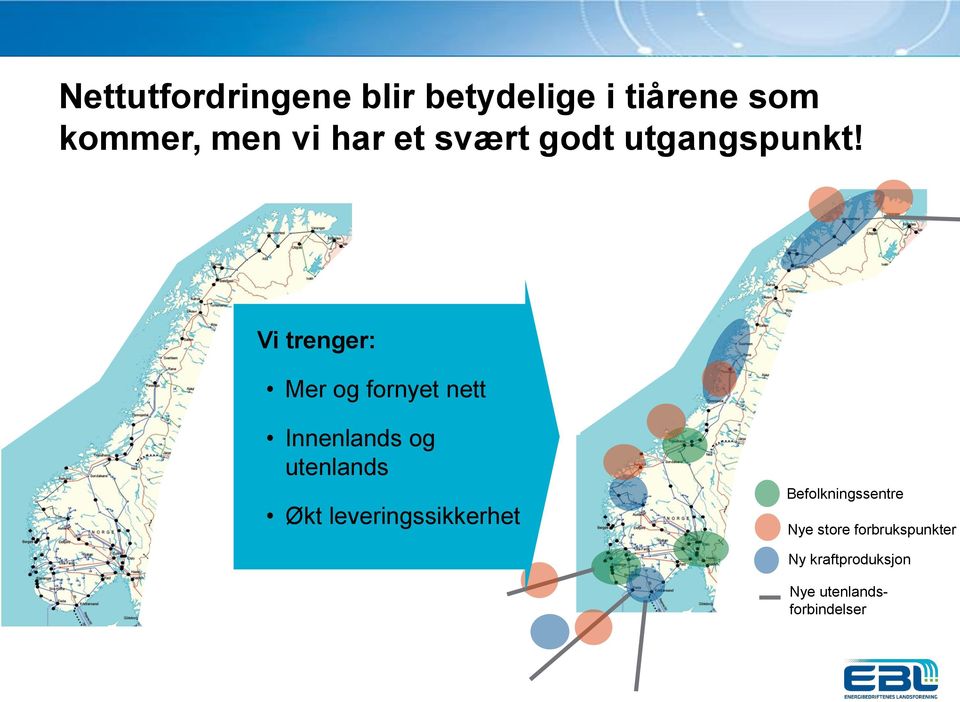 Vi trenger: Mer og fornyet nett Innenlands og utenlands Økt