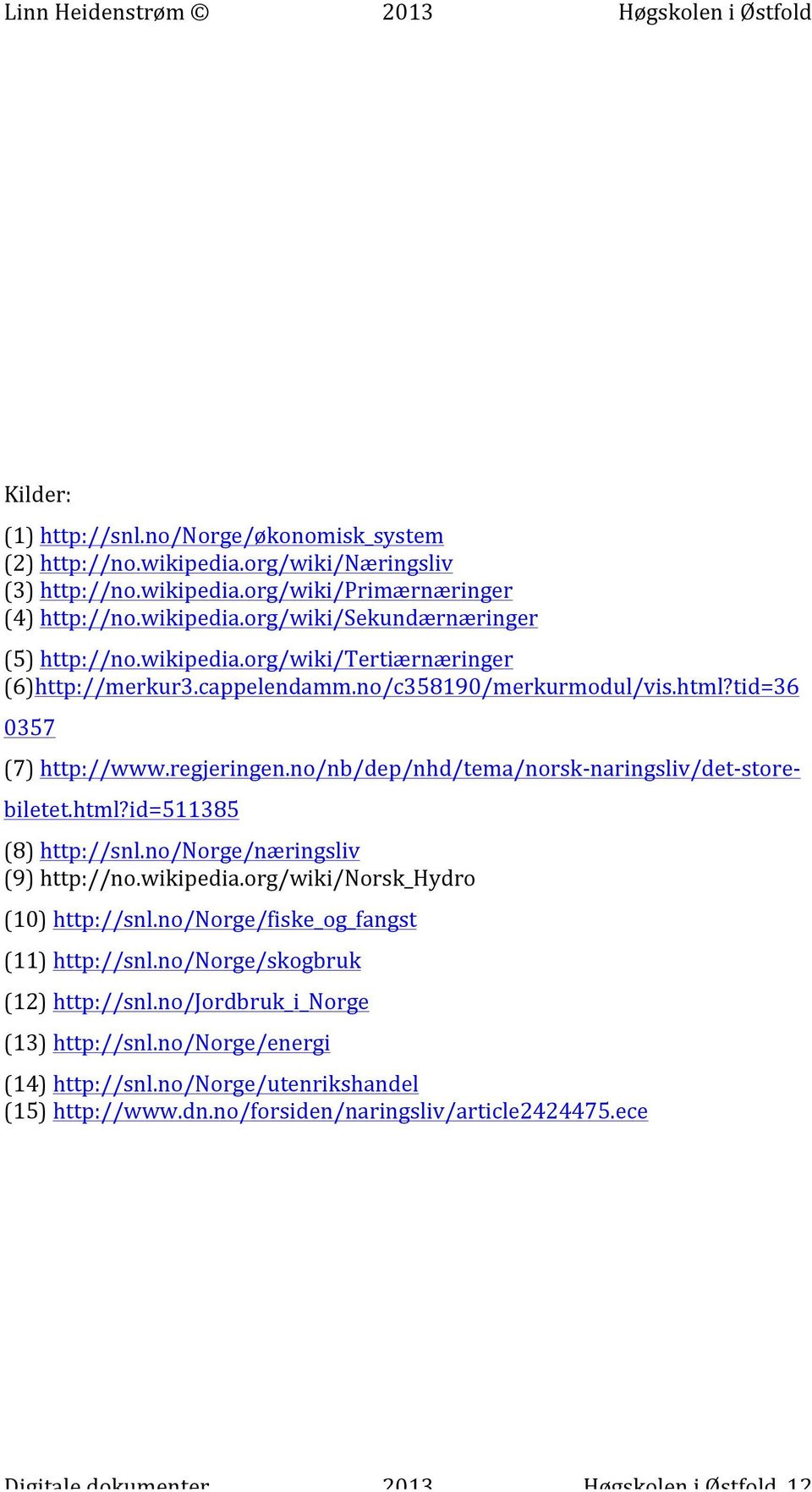 html?id=511385 (8) http://snl.no/norge/næringsliv (9) http://no.wikipedia.org/wiki/norsk_hydro (10) http://snl.no/norge/fiske_og_fangst (11) http://snl.no/norge/skogbruk (12) http://snl.
