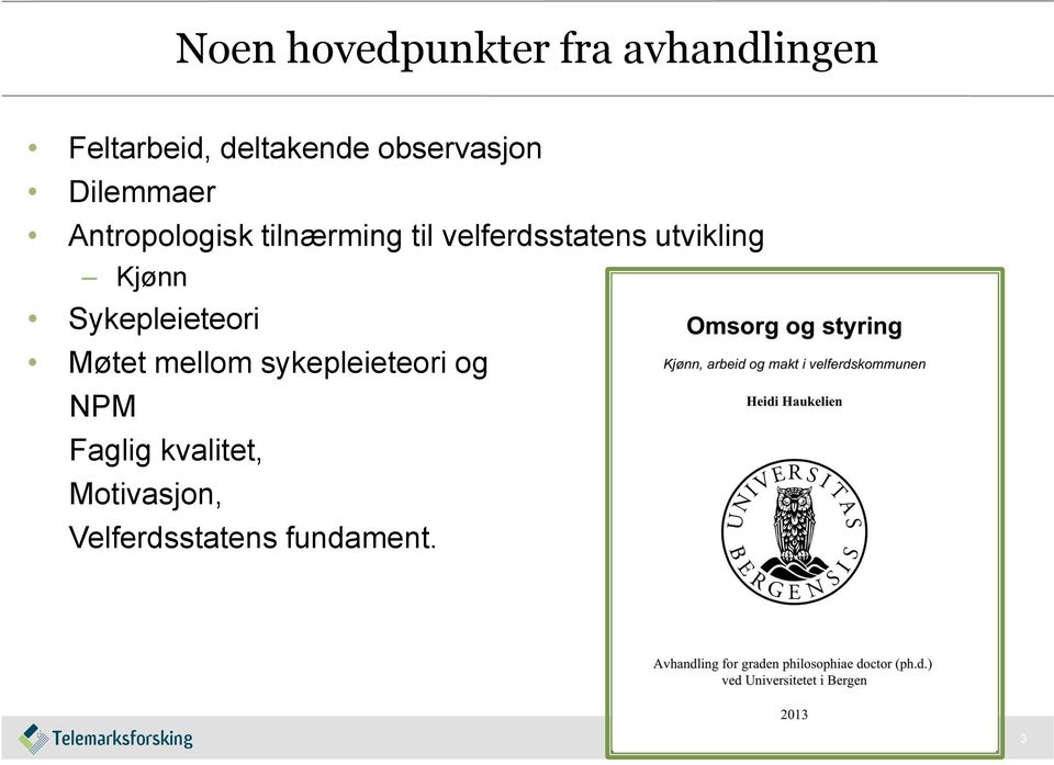 velferdsstatens utvikling Kjønn Sykepleieteori Møtet mellom