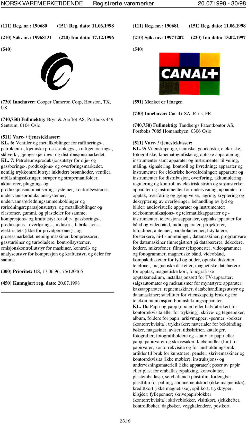 6: Ventiler og metallkoblinger for raffinerings-, petrokjemi-, kjemiske prosessanleggs-, kraftgenererings-, stålverk-, gjengeskjærings- og distribusjonsmarkedet. KL.