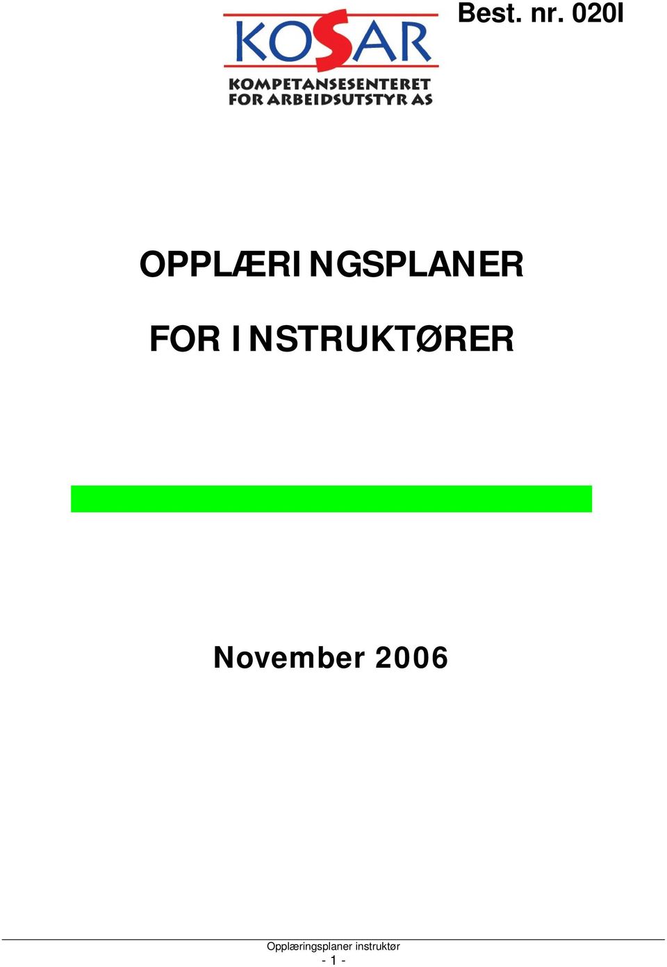 OPPLÆRINGSPLANER