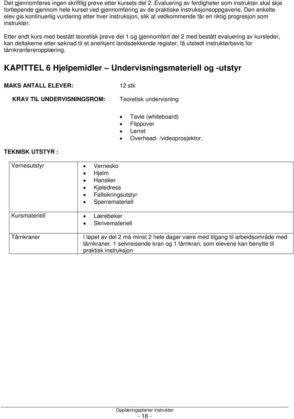 Etter endt kurs med bestått teoretisk prøve del 1 og gjennomført del 2 med bestått evaluering av kursleder, kan deltakerne etter søknad til et anerkjent landsdekkende register, få utstedt